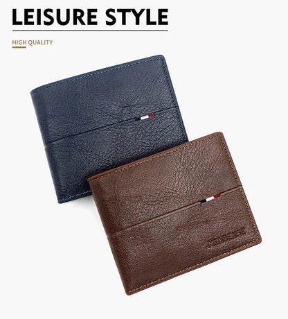 Slim Men's Wallet - New Short Zipper Design, Card & Photo Holder, Simple Coin Pocket - High - Quality PU Leather