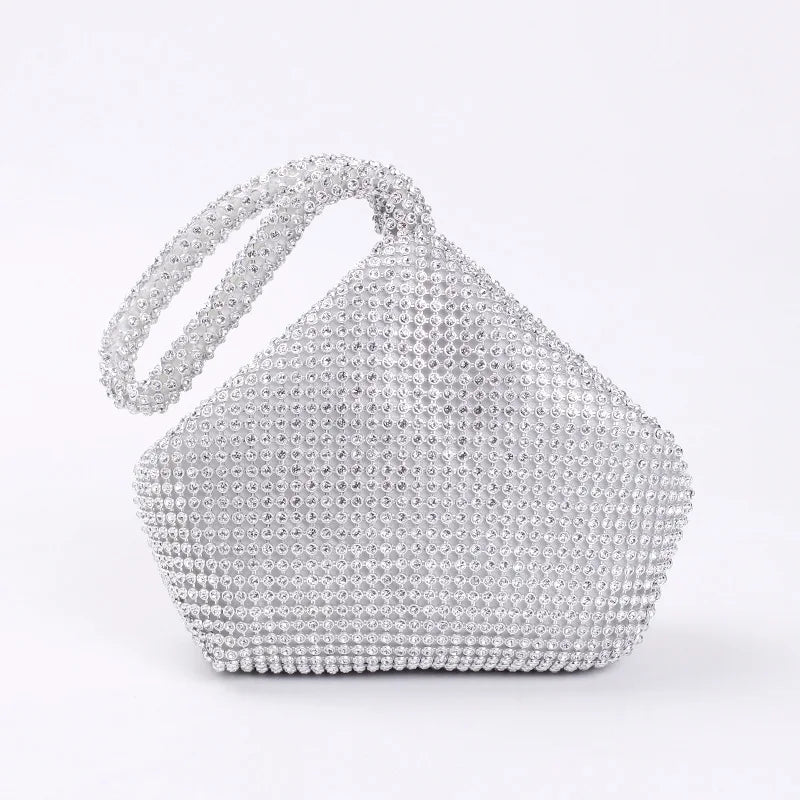 Fashion Women's Dinner Bag Diamond Inlaid Fashion New Handbag Mobile Zero Wallet Wedding Women Model Bag Luxury Champagne Color