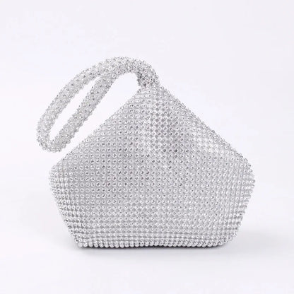 Fashion Women's Dinner Bag Diamond Inlaid Fashion New Handbag Mobile Zero Wallet Wedding Women Model Bag Luxury Champagne Color