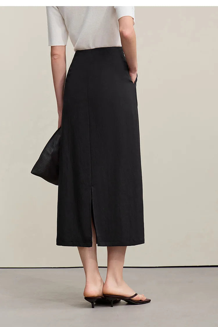 Casual Skirts For Women 2026 Spring New Elegant A-shaped Skirt Women Split Pocket Versatile Medium And Long Skirt 12621024