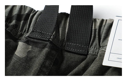 American Tactical Cargo Pants Men Heavyweight Cotton Loose Fit Straight Leg Camouflage Vintage Washed Outdoor Streetwear Premium