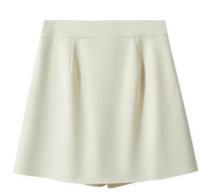 Minimalism Casual Shorts Skirts Women High Rase 2024 Autumn New Fashion Commuter Lady Straight Blazer A-Line Skirt 12343035