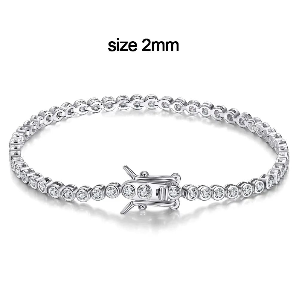 D VVS1 Round Moissanite Tennis Bracelet Original s925 Sterling Silver Plated 18k Gold with GRA Bracelets for Women Man