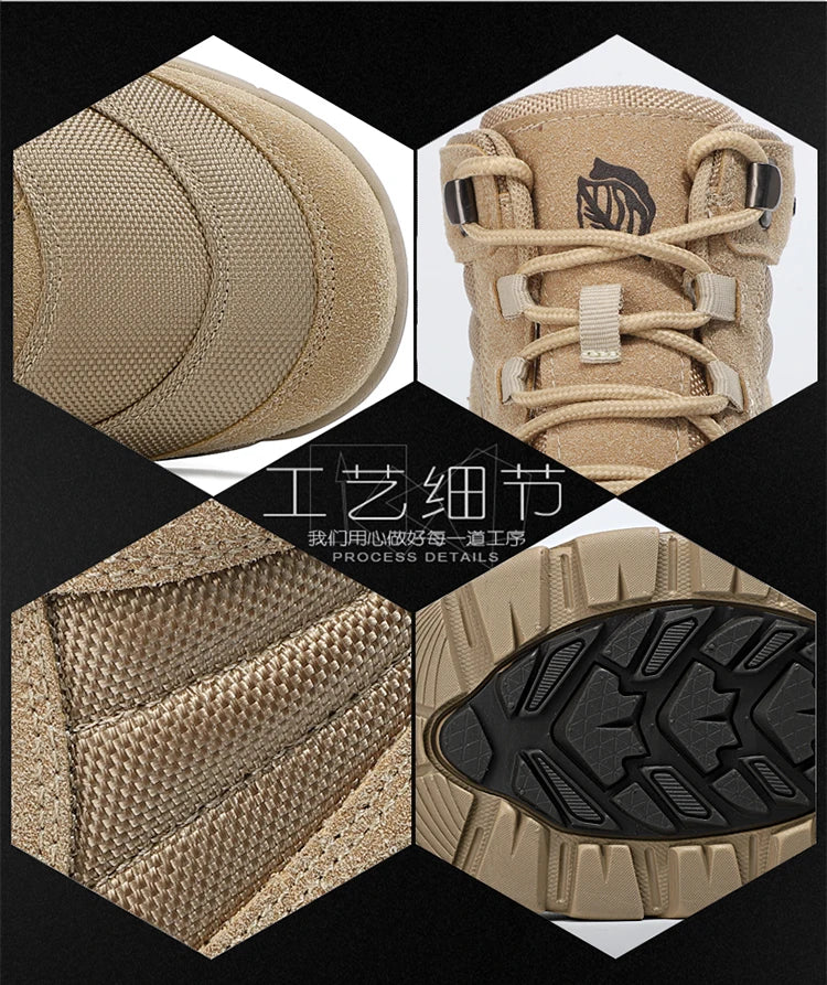 Men's Boot Combat Mens Ankle Boot Tactical Boot Male Shoes Work Safety Shoes Motocycle Boots Men Outdoor Hiking Shoes