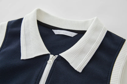 Minimalism Old Money Style POLO Collar Casual Vest for Women 2025 Summer New Arrival Slim Fit T-shirt Tank Top 25FS12210