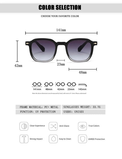 Vintage Sunglasses Women 2025 Square Sunglass Men Vacation Fashion Glasses Gafas De Sol Hombre Lunette Soleil Femme Dropshipping