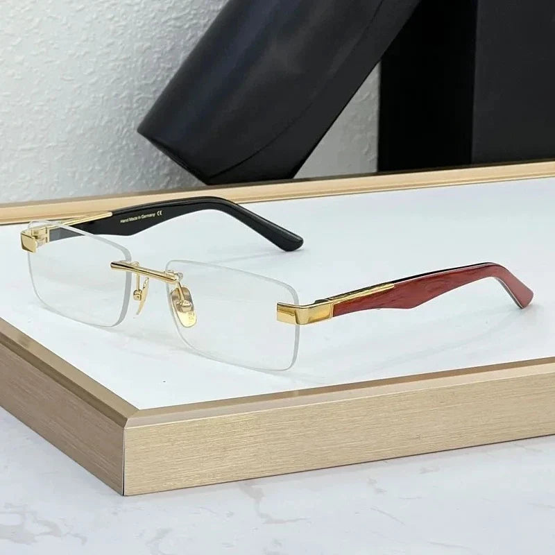 Designer Boundless Sunglasses THE ARTIST I Handmade in Germany Rectangle Alloy Acetate Luxury Top Quality UV400 Unisex with Case