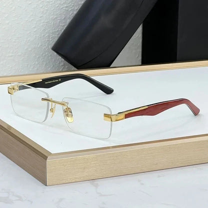 Designer Boundless Sunglasses THE ARTIST I Handmade in Germany Rectangle Alloy Acetate Luxury Top Quality UV400 Unisex with Case
