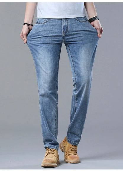 2026 Brand Best Price Comfort Straight Denim Pants Men's Jeans Business Casual Elastic Male High Quality Trousers