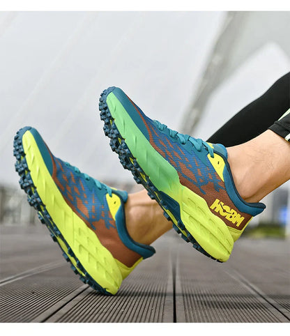 Men's Marathon Shoes Running Shoes Breathable High elasticity Cushioning Male Lightweight Sports Shoes Fitness Training