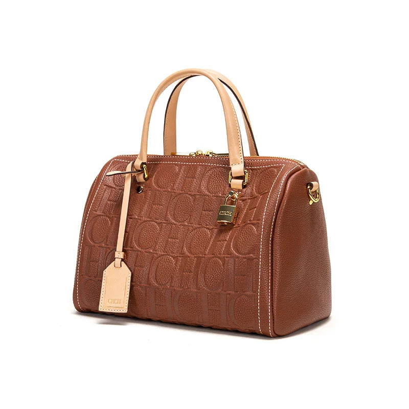 Women's Shoulder Bag Brand Embossed Crossbody Bag High Quality Cow Leather Shoulder Bag Large volume travel bag