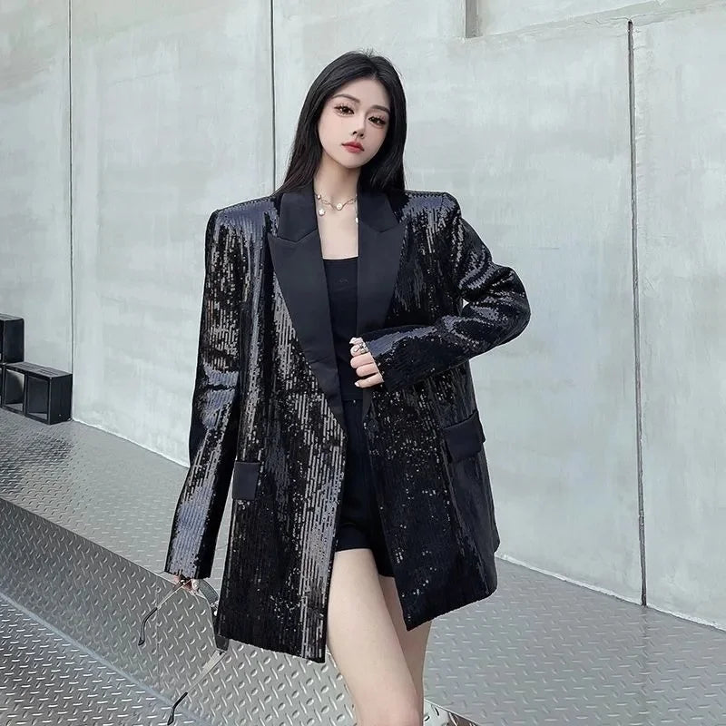 Fashion High-Quality Blazer Jacket Women 2026 New Autumn Long SleeveTemperament Casual  All-Match Ladies Suit Outerwear Tops