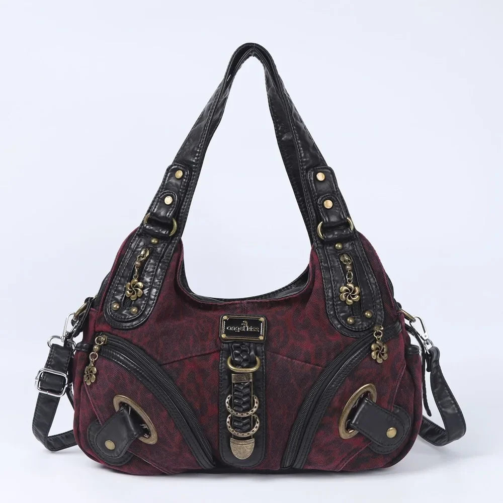 Vintage Women Handbags Fashion Leopard Shoulder Bag Top-handle Handbag Satchel Dumpling Shoulder Bag Tote Hobos Large Purse