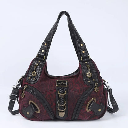 Vintage Women Handbags Fashion Leopard Shoulder Bag Top-handle Handbag Satchel Dumpling Shoulder Bag Tote Hobos Large Purse