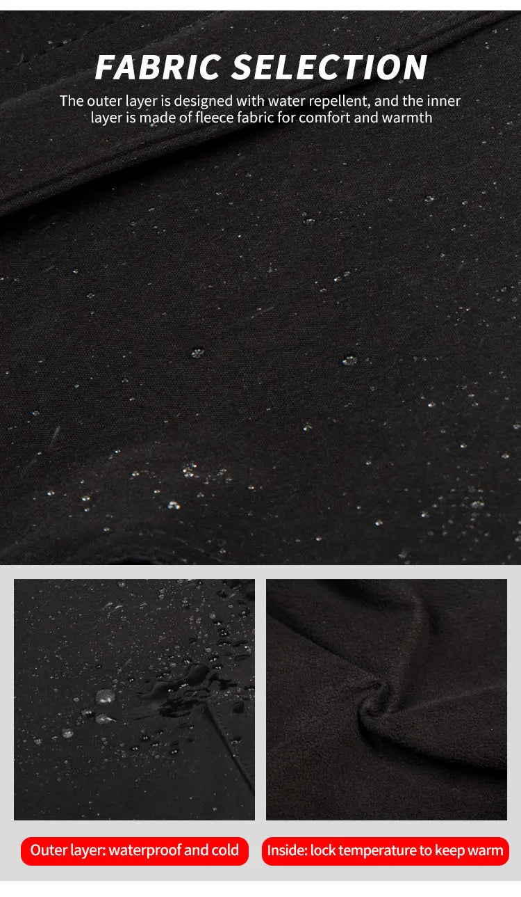Men's Motorcycle Pants Winter Plus Fluff Warm Windproof Splash-proof Water Riding Trousers With CE Protective Accessories