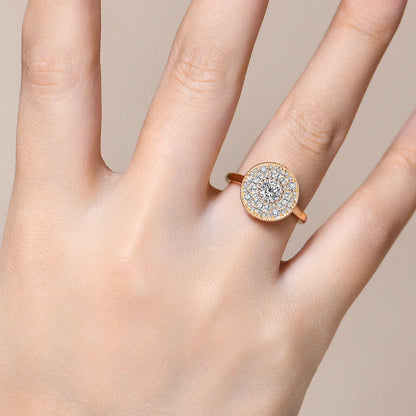 Full Moissanite Rings For Women DVVS1 Round Cut 0.5CT Diamond S925 Silver 18K Gold Plated Engagement Fine Jewelry Gifts