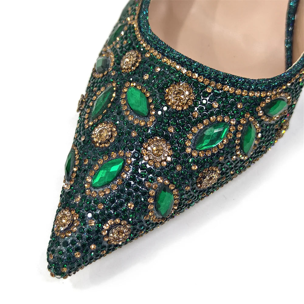 2025 Newest INS Style Black Color Elegant High Heels Nigeria Popular Design African Ladies Shoes And Bag Set For Party