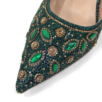 2025 Newest INS Style Black Color Elegant High Heels Nigeria Popular Design African Ladies Shoes And Bag Set For Party
