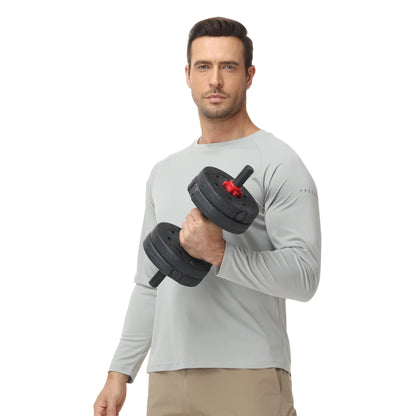 Men UPF 50+ Long Sleeve T-Shirt, Rash Guard Breathable Tops, Pullover Shirt for Sport Fishing Hiking Running Beach Surfing