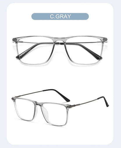 Titanium Classic Men's Square Frames Anti-blue Light Reading Glasses Myopia Can Be Customized Prescription Glasses 007