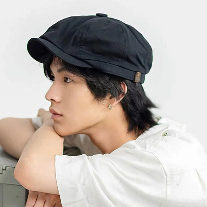 British Style Newsboy Cap Men Cotton Ascot Cap Dad Vintage New Brand Spring Flat Cap Khaki 2023 Octagonal Autumn Ma I0K9
