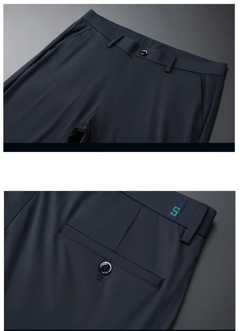 High Elastic Ultra-thin Casual Pants Men's Quick-drying Comfortable Soft Business Korean Spring Summer Trousers Brand Clothes