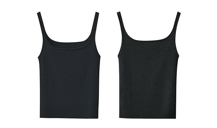 Women's Tank 2026 Summer New Solid Color Slim Fit Short Cami Square U-Neck Crop Sleeveless Layering Vest For Women 12622083