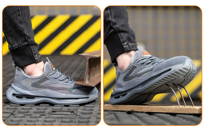 summer breathable work shoes with iron toe anti puncture security shoes work sneakers for men anti-slip Lightweight safety shoes