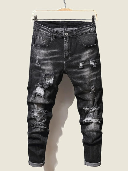 Fashion Men's Jeans Pants Stretch Blue Skinny Jeans For Men Casual Slim Fit Denim Pants Korean Style Male Trousers Jeans