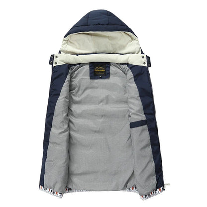 5XL Men Winter Vests Hat Detachable Down Vest Casual Waistcoat Sleeveless Jackets Male Hooded Vest Outwear Warm Coats Windproof