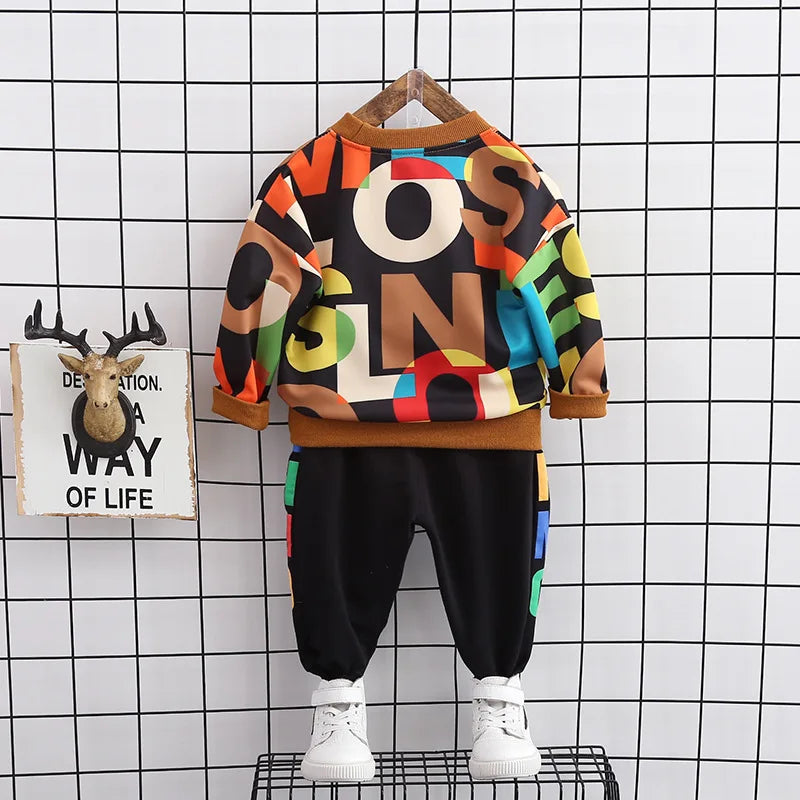 New Spring Autumn Baby Boys Clothes Outfits Children Casual Full T-Shirt Pants 2Pcs/Sets Toddler Sports Costume Kids Tracksuits