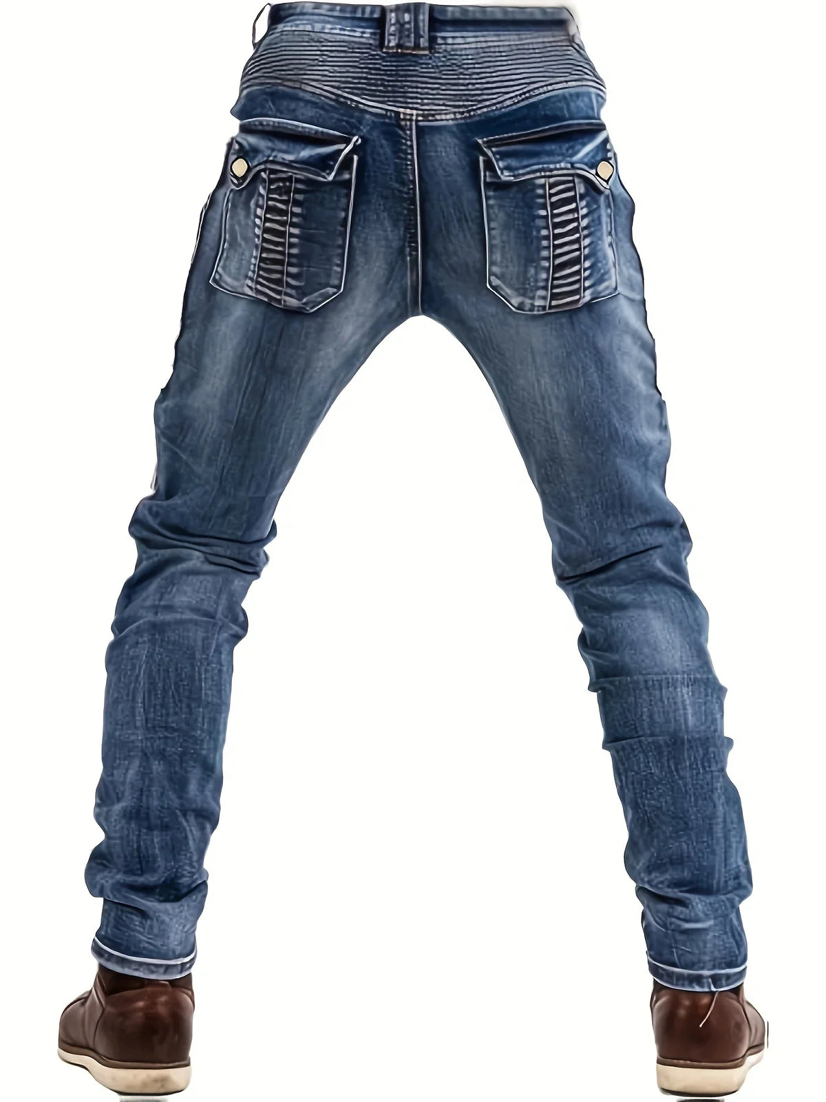 Men's Slim-Fit Fashion Stone-Washed Jeans Cargo Jeans Mens Pants Men Jeans