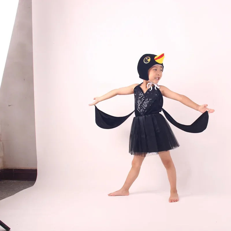 Kids Adults  Animal Bird Oriole Parrot Swallow Eagle Woodpecker Cosplay  Fancy Dress Jumpsuit Costume Gifts Set Halloween