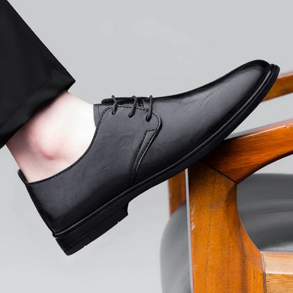 High Quality Handmade Casual Leather Business Shoes Mens Formal Oxford Office Shoes Fashion Lace-up Casual Flat Designer Shoes