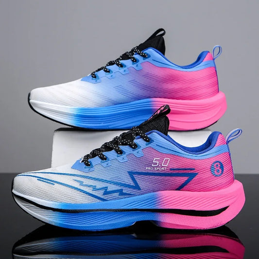 Men's Carbon Plate Running Shoes Soft Cushion Shock Absorbing Sports Shoes Unisex Sneakers Light Anti-Slip Training Shoes