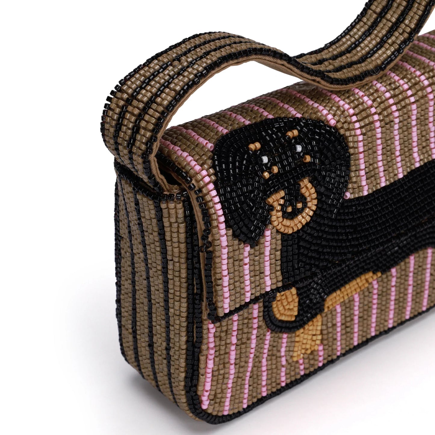 Beaded Bag Animal Edition Dachshund Embroidered Handbag Fashionable Beadwork Clutch Purse Mini Shoulder Bag for Women