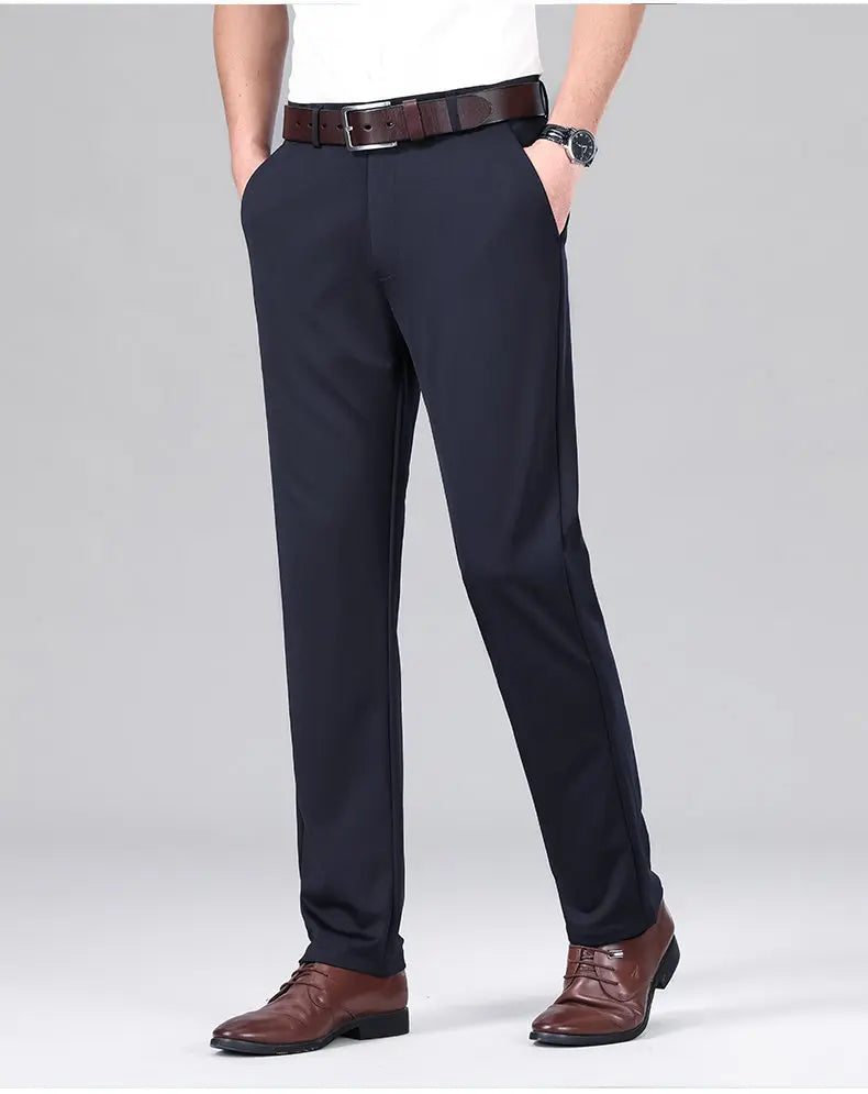 2026 Men's Stretch Dress Pants Classic Straight Fit Male Business Casual Suit Pants Korean Wrinkle Resistant Pants