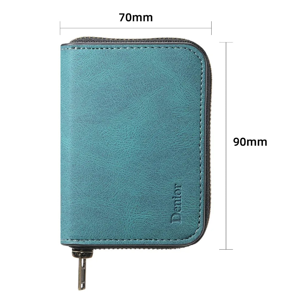 for Magsafe Zipper Wallet Phone Card Holder for IPhone 16 Pro Max 15 14 13 12 S25 S24Plus Ultra Pixel 9  Anti-theft Leather Case