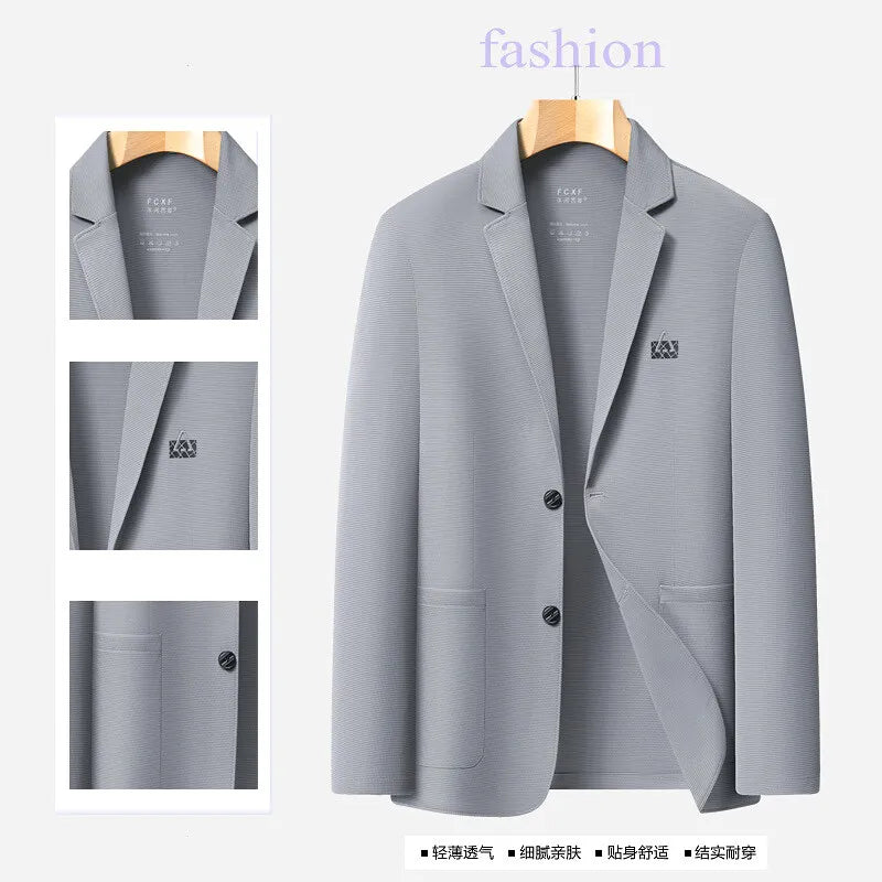 Blazer Summer Men's Casual Fashion Korean-style Business Solid Color Breathable, Lightweight and Sun-protective Clothing Blazer