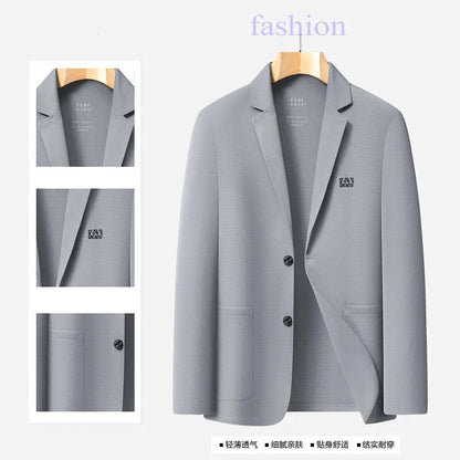 Blazer Summer Men's Casual Fashion Korean-style Business Solid Color Breathable, Lightweight and Sun-protective Clothing Blazer