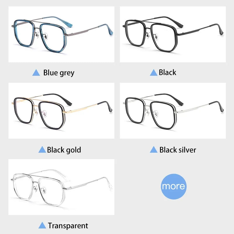 Ultra Lightweight Titanium Frame TR90 Retro Polygonal Eyeglasses Frames Anti Blue Light Glasses Customizable Prescription