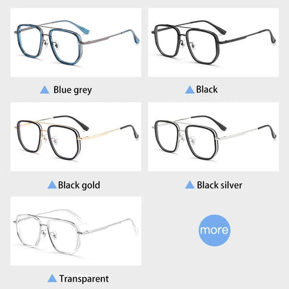 Ultra Lightweight Titanium Frame TR90 Retro Polygonal Eyeglasses Frames Anti Blue Light Glasses Customizable Prescription