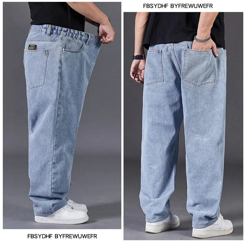 Big Size Jeans Men Good Quality Large Size Jumbo Long Loose Pants Plus Size Loose Jeans Men Wearable Seasons Denim Baggy Jean