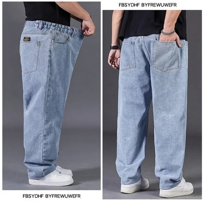 Big Size Jeans Men Good Quality Large Size Jumbo Long Loose Pants Plus Size Loose Jeans Men Wearable Seasons Denim Baggy Jean