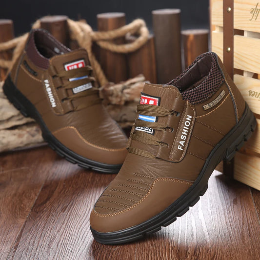 Winter Men Boots Waterproof Snow Boots Warm Fur Casual Men Shoes Antislip Ankel Boots Plush Cotton Shoes 2024