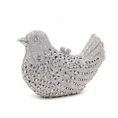 Birds Doves Animals Diamond Bags Rhinestone Dinner Bags Banquet Crystal Clutch Purse Luxury Designer Handbags Unique Party Bags