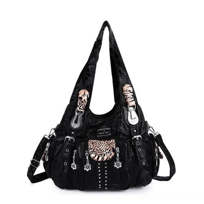 Vintage Bag Women Fashion Handbags PU Leather Shoulder Bags Female Satchel Big-capacity Shoulder Purse Bag Bolsa Feminina