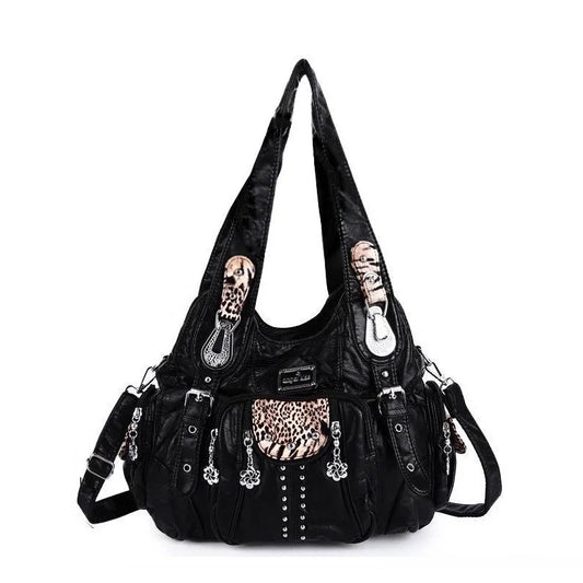 Vintage Bag Women Fashion Handbags PU Leather Shoulder Bags Female Satchel Big-capacity Shoulder Purse Bag Bolsa Feminina