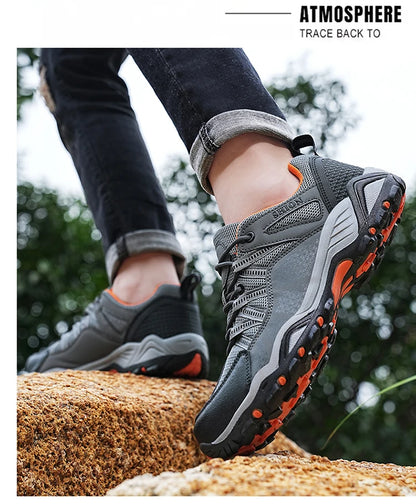 Brand Hiking Shoes Men Mesh Breathable Travel Shoe Outdoor Waterproof Hunting Fishing Shoes Mountain Off-Road Riding Sports Shoe