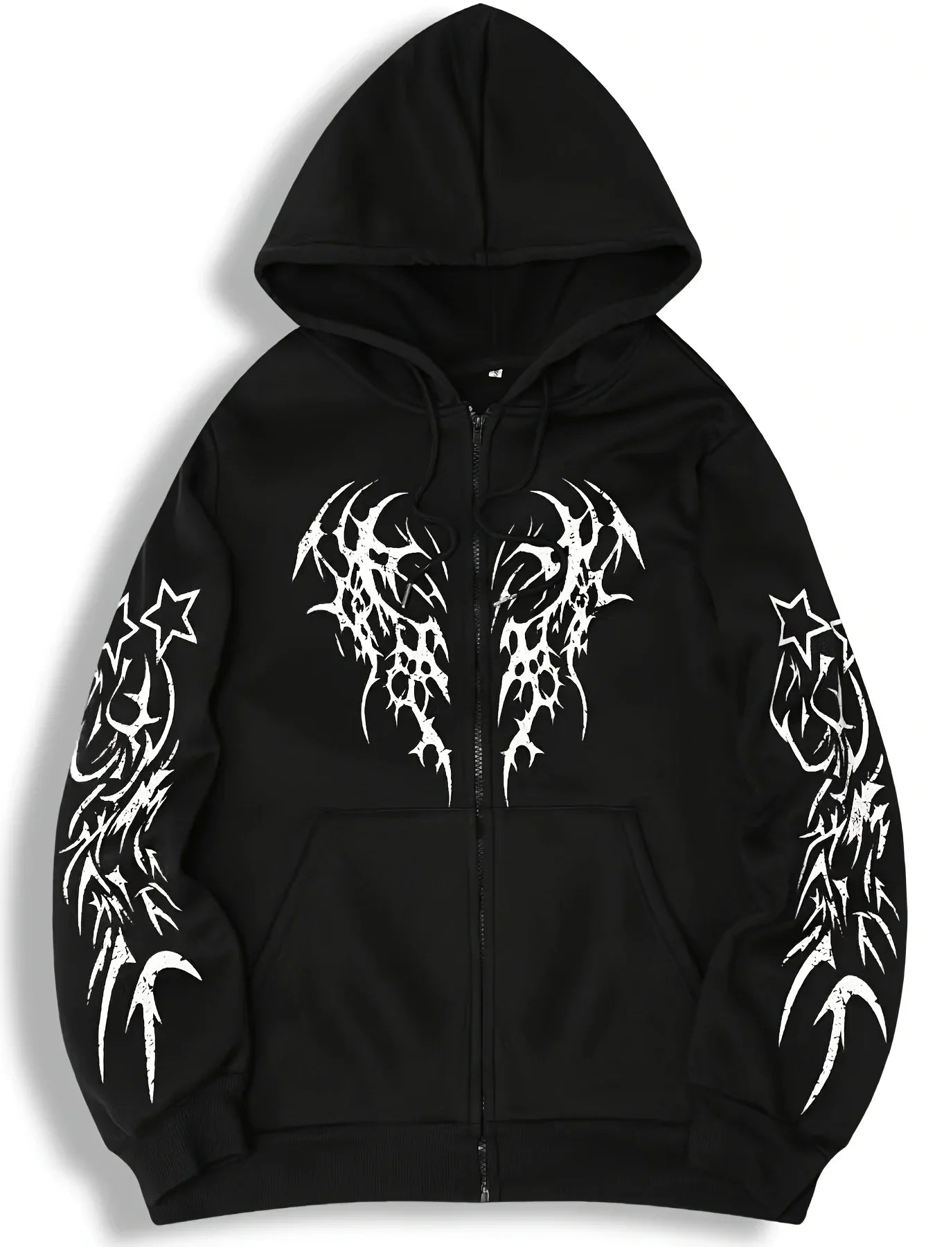Autumn and Winter New Men's Fashionable and Trendy Casual Hoodie Zipper Jacket Y2K Printed Pattern Casual Retro Street Style Top